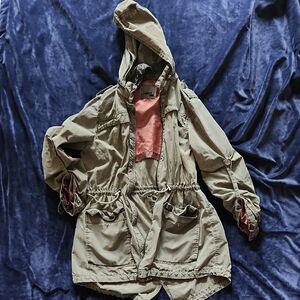Levi's Olive Utility Hooded Anorak Jacket with Rust Lining